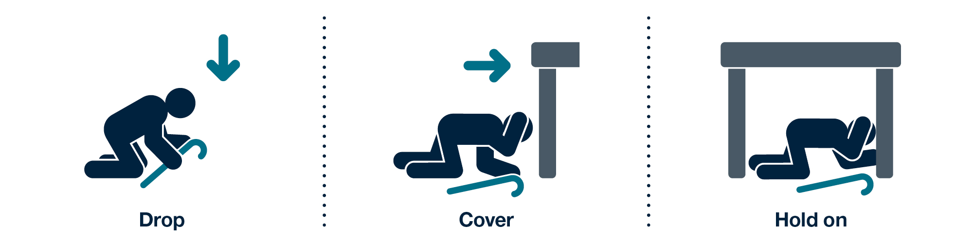 Drop, Cover and Hold On Infographic