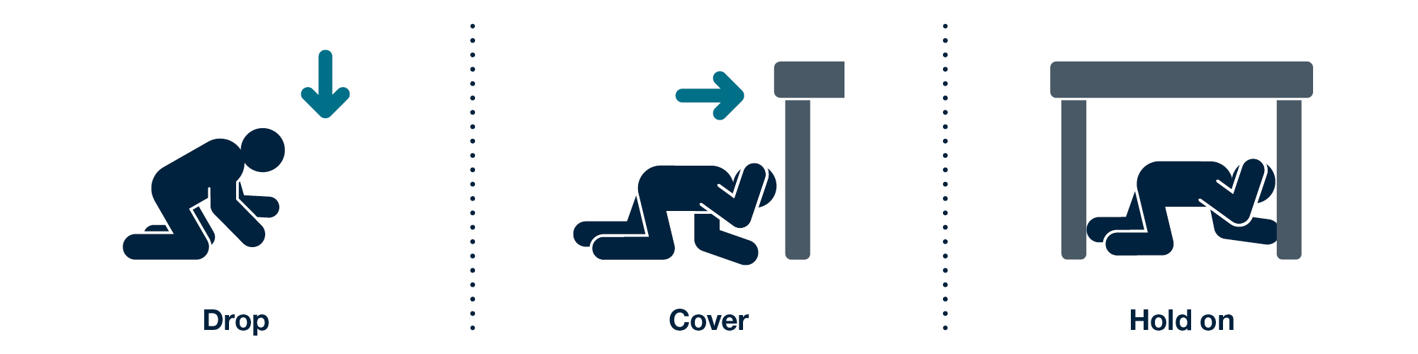 Drop, Cover and Hold On Infographic