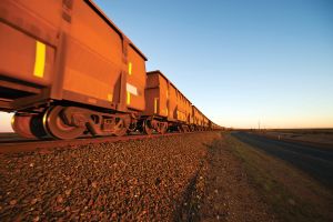 Iron Ore Train Cars close up